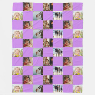 Paarse familie Collage Fotopatroongeblazen Fleece Deken