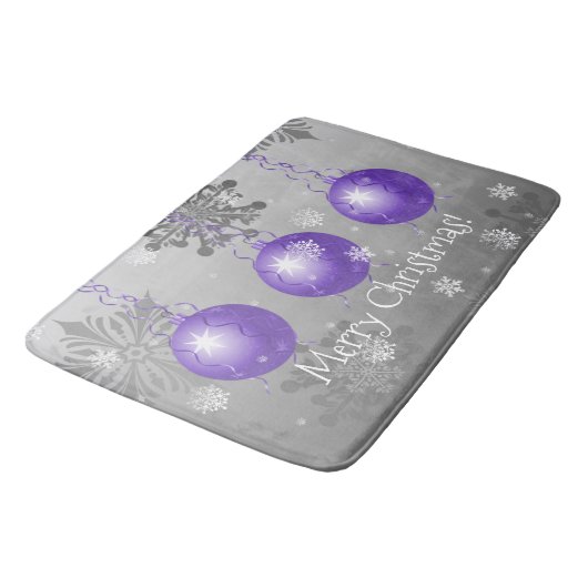 Paarse Fancy kerstsieraad Bath Mat (Gekanteld)