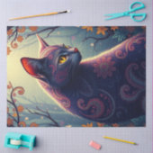 Paarse Fantasy Cat Tissuepapier (Craft)