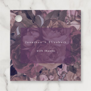 Paarse Fantasy Floral Roos Bedankjes Labels