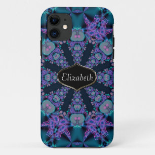 Paarse Fantasy Fractal Custom Name iPhone 5 Hoesje