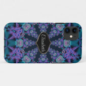 Paarse Fantasy Fractal Custom Name iPhone 5 Hoesje (Achterkant (horizontaal))