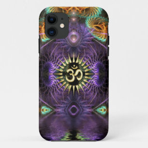 Paarse Fantasy Fractals NewAge Aum iPhone 5 iPhone 11 Hoesje