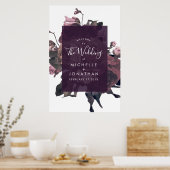 Paarse Fantasy Wedding Welcome Poster (Keuken)