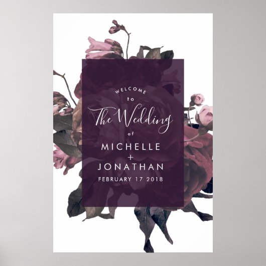 Paarse Fantasy Wedding Welcome Poster (Voorkant)