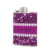 Paarse Faux Glitter en Diamonds Heupfles (Links)