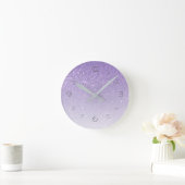 Paarse Faux Glitter Gradient Glamoureus Ronde Klok (Huis)