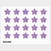 Paarse Faux Glitter & Heart Droplets Ster Sticker (Vel)