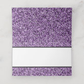 Paarse Faux Glitter Place Card (Binnenkant ongevouwen)