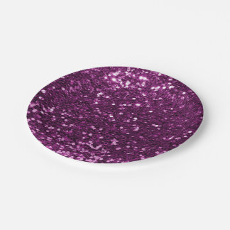 Paarse Faux Glitter Sparkles Papieren Bordje