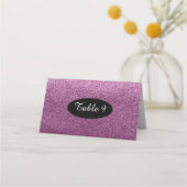 Paarse Faux Glitter Table Seating Numbers (Voorkant)