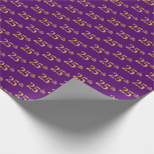 Paarse Faux Gold 25th (25th) Event Cadeaupapier