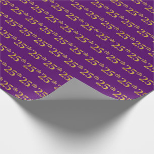 Paarse Faux Gold 25th (25th) Event Cadeaupapier