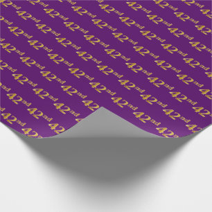 Paarse Faux Gold 42e (42e) gebeurtenis Cadeaupapier