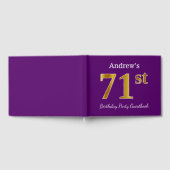 Paarse Faux Gold 71st Birthday Party; aangepaste n Gastenboek (Volledig)