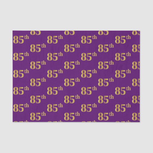 Paarse Faux Gold 85th (85th) Event Tissuepapier (Voorkant)