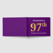 Paarse Faux Gold 97th Birthday Party; Aangepaste n Gastenboek (Volledig)