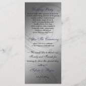 Paarse FAUX ribbon broch Wedding Programma (Achterkant)
