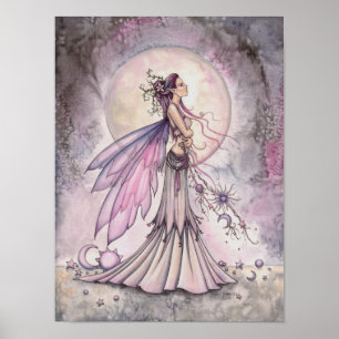 Paarse Fee Fantasy Kunst Illustratie Poster