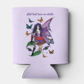 Paarse fee paddenstoel vlinders blikjeskoeler (Achterkant)