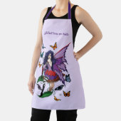 Paarse fee paddenstoel vlinders schort (Insitu)