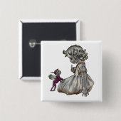 Paarse Fee Vierkante Button 5,1 Cm (Voorkant /achterkant)
