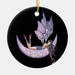 Paarse Feeënornament Keramisch Ornament