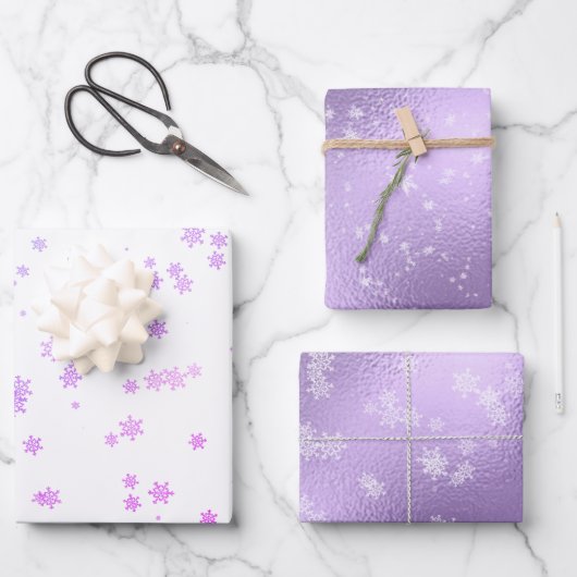Paarse feestdagen kerstmis inpakpapier vel (Voorkant)