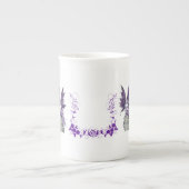 Paarse feiale traacup porselein kop (Voorkant)