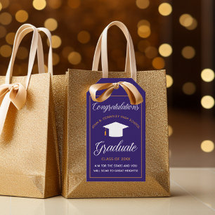 Paarse felicitaties Afstuderen Aangepast Afstudere Cadeaulabel