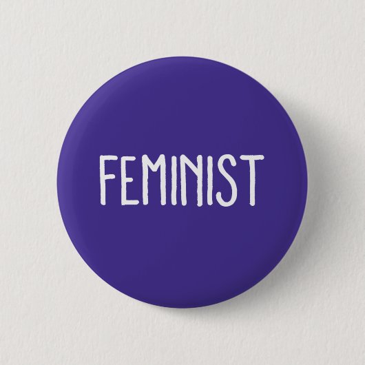 Paarse feministische Button rondom de  (Voorkant)