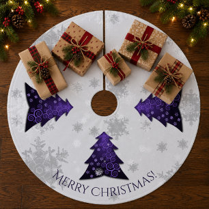 Paarse Festieve Kerstboom Rok Fleece Kerstboom Rok