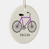 Paarse fiets gepersonaliseerd versieringsmiddel keramisch ornament (Rechts)