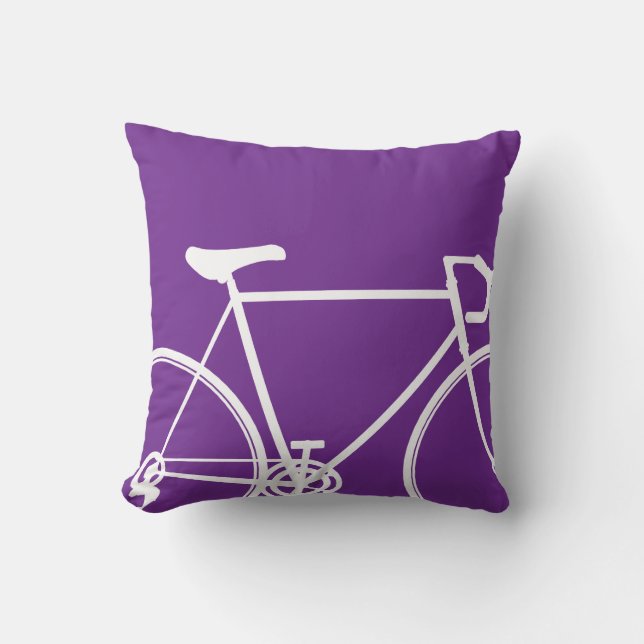 Paarse fietsenwerp kussen (Voorkant)