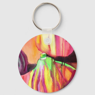 Paarse figuren origineel kunstdruppelschilderij va sleutelhanger