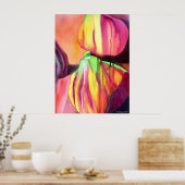 Paarse figuren waterverf origineel kunstdruppelsch poster (Keuken)