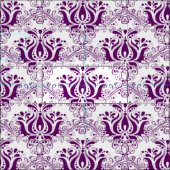 Paarse filigree damask stof (Delen)