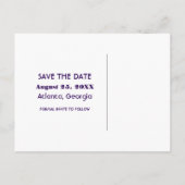 Paarse filmbioscoop Het Briefkaart Datum opslaan (Achterkant)