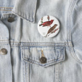 Paarse Finch, John James Audubon, Birdwatcher Bird Ronde Button 5,7 Cm (In situ)