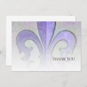 Paarse Fleur de Lis Bedankkaart (Voorkant / Achterkant)