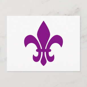 Paarse Fleur de Lis Briefkaart