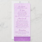 Paarse Fleur De Lis bruiloftsreceptie dinermenu Kaart (Achterkant)