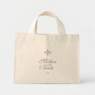 Paarse Fleur de Lis Moeder van de Bruid Initiaal Mini Tote Bag