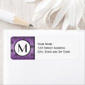 Paarse Fleur de Lis Patroon Retouradres Label (Insitu)