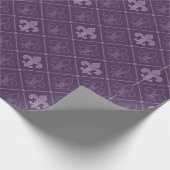 Paarse Fleur de Lis Pattern Cadeaupapier (Hoek)