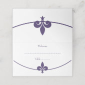 Paarse Fleur de Lis Wedding Reception (Buitenkant ongevouwen)
