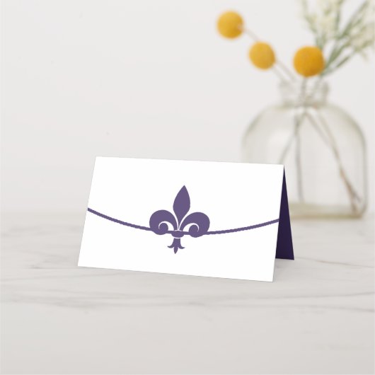 Paarse Fleur de Lis Wedding Reception (Achterkant)