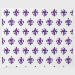 paarse fleur de lys-cadeaupapier  cadeaupapier