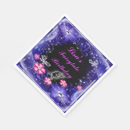 Paarse flora en fauna servet (Hoek)