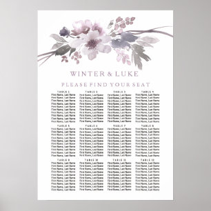 Paarse Floral 12 Tafel - Berichten - Zetel Poster